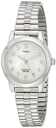 Timex Women's T2M826 Essex Avenue Silver-Tone Stainless Steel Expansion Band Watch