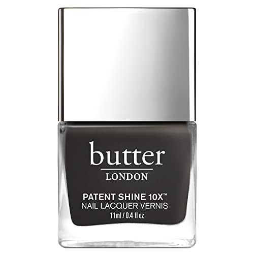 butter LONDON Patent Shine 10X Nail Lacquer, Gel-Like Finish, Chip-Resistant Formula, 10-Free Formula, Cruelty-Free, Polymer Technology, Earl Grey