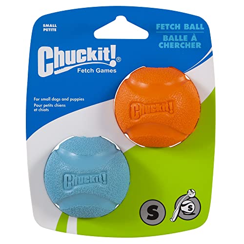 ChuckIt! High-Bounce Rubber Dog Fetch Ball, Small (Colors Vary) 2 Pack, for Large Breeds
