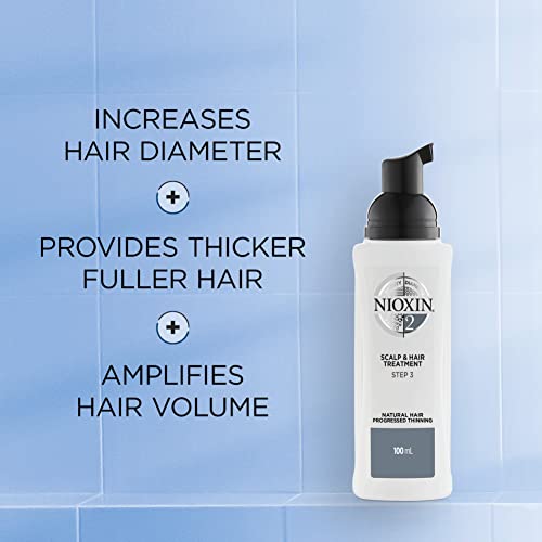 Nioxin System 2 Scalp and Hair Leave-In Treatment, Restore Hair Fullness, Prevent and Relieve Dry Scalp Symptoms, Natural Hair with Progressed Thinning, 3.4 oz