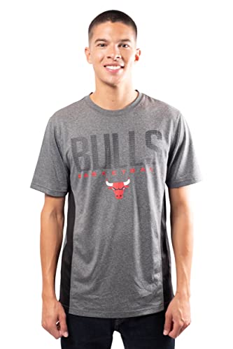 Ultra Game NBA Chicago Bulls Mens Active Tee Shirt, Charcoal Heather, X-Large
