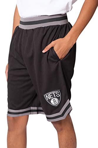 Ultra Game NBA Brooklyn Nets Mens Woven Basketball Shorts, Team Color, Medium