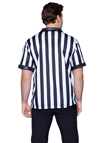X-Large Leg Avenue 2pc. Men's Referee Shirts w/Whistle, Black/White