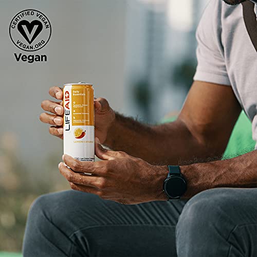 LIFEAID Vitality Blend, Daily Vitamins, Turmeric to Help Reduce Mild Inflammation from Everyday Stress, Healthy Soda Replacement, 100% Clean, Vegan, GF, 12 Fl Oz (Pack of 12)