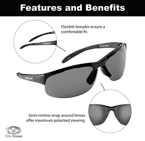 Flying Fisherman 7812BS Sunglass, Matte Black Frames/Smoke Lenses