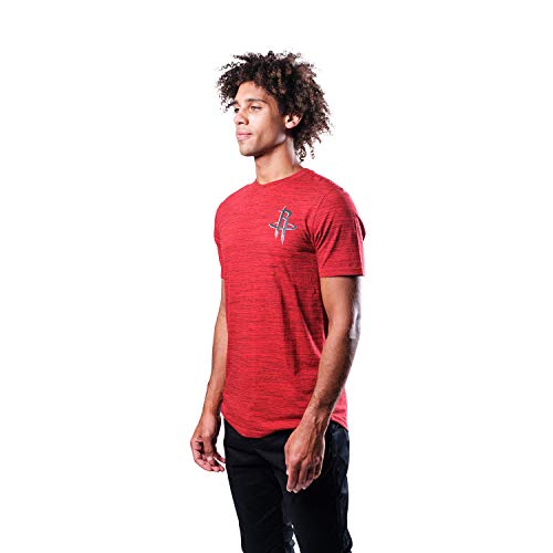 Ultra Game NBA Houston Rockets Mens Space Dye Tee Shirt, Team Color, Small