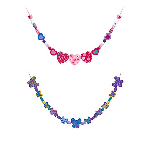Melissa and Doug Sweet Hearts and Butterfly Friends Bead Set of 2 - 250+ Wooden Beads