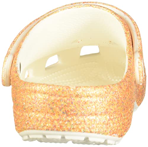 Crocs unisex adult Men's and Women's Classic Glitter Clog, Orange Sorbet Glitter, 8 Women 6 Men US