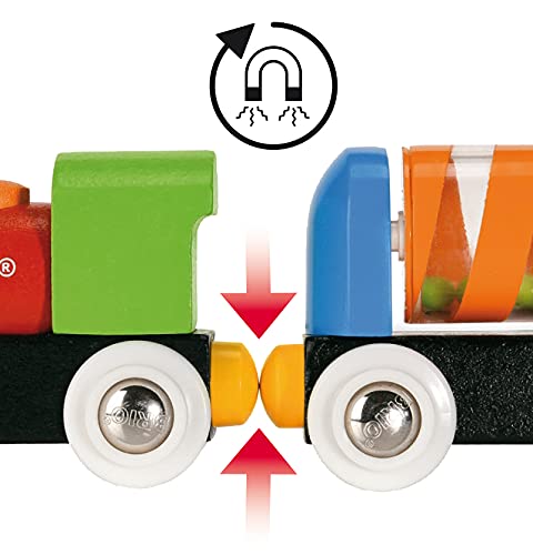 BRIO My First Railway – 33727 Beginner Pack | Wooden Toy Train Set for Kids Age 18 Months and Up