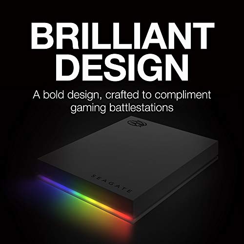 Seagate FireCuda Gaming Hard Drive External Hard Drive 1TB - USB 3.2 Gen 1, RGB LED lighting for PC and Mac with Rescue Services (STKL1000400)