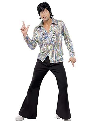 Smiffys Men 70s Retro Costume, Black, XL - US Size 46'-48'