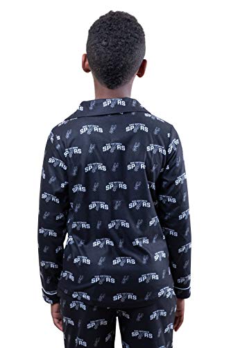 Ultra Game NBA San Antonio Spurs Youth 2 Piece Soft Tee Shirt and Lounge Pants Sleepwear Loungewear Pajama Set, Team Color, 8