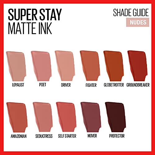 Maybelline Super Stay Matte Ink Liquid Lipstick Makeup, Long Lasting High Impact Color, Up to 16H Wear, Amazonian, Nude Brown, 1 Count