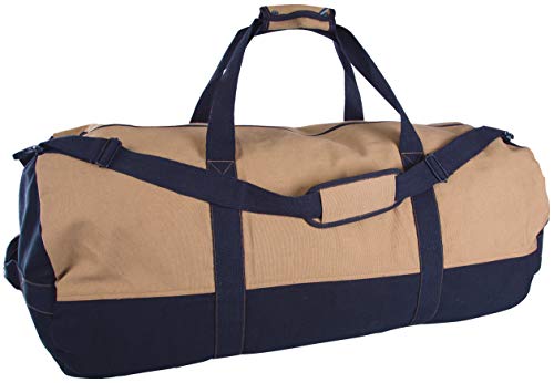 STANSPORT - Two-Tone Canvas Duffle Bag With Zipper For Gym, Travel, and Storage , 18 x 36-Inch