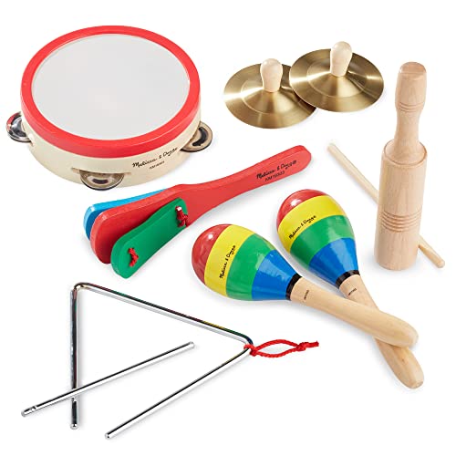 Melissa and Doug Band-in-a-Box Clap! Clang! Tap! - 10-Piece Musical Instrument Set - Kids Musical Instruments, Wooden Percussion Instruments For Toddlers And Kids Ages 3+