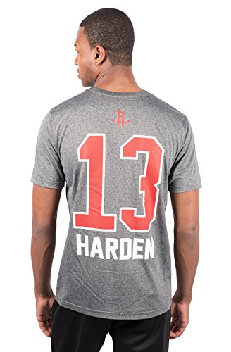 NBA James Harden Houston Rockets Men's T-Shirt Short Sleeve Tee Shirt, Large, Charcoal
