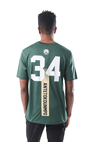 Ultra Game NBA Milwaukee Bucks - Giannis Antetokounmpo Mens Active Tee Shirt, Team Color, X-Large