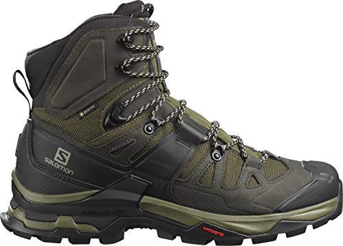 Salomon Quest 4 Gore-TEX Hiking Boots for Men, Olive Night/Peat/Safari, 10