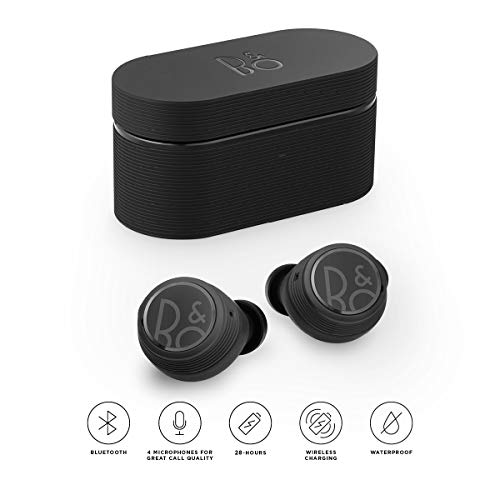 Bang and Olufsen Beoplay E8 Sport True Wireless In-Ear Bluetooth Earphone with Customizable Comfort Fit, Microphones and Touch Control, Wireless Charging Case, 28H Playtime, IP57 Dust and Waterproof Black
