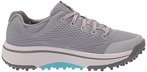 Skechers Women's Go Arch Fit Golf Shoe, Gray/Blue, 5.5
