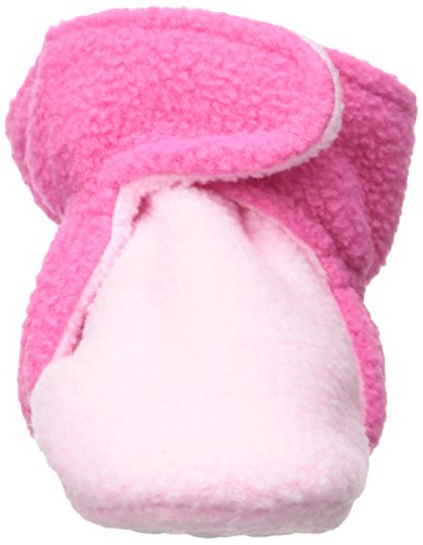 Luvable Friends Unisex Baby Cozy Fleece Booties, Light Pink Dark Pink, 0-6 Months US