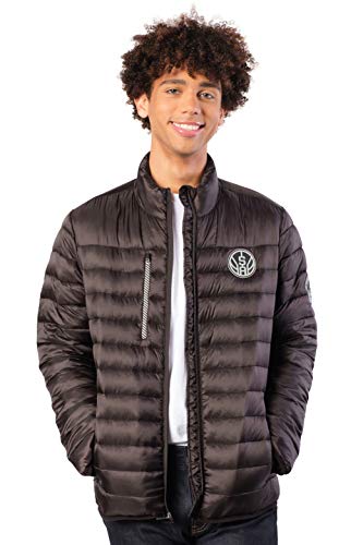 Ultra Game NBA San Antonio Spurs Mens Lightweight Packable Puffer Down Jacket, Black, XX-Large
