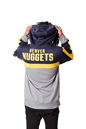 Ultra Game NBA Denver Nuggets Mens Soft Fleece Full Zip Jacket Hoodie, Team Color, Small