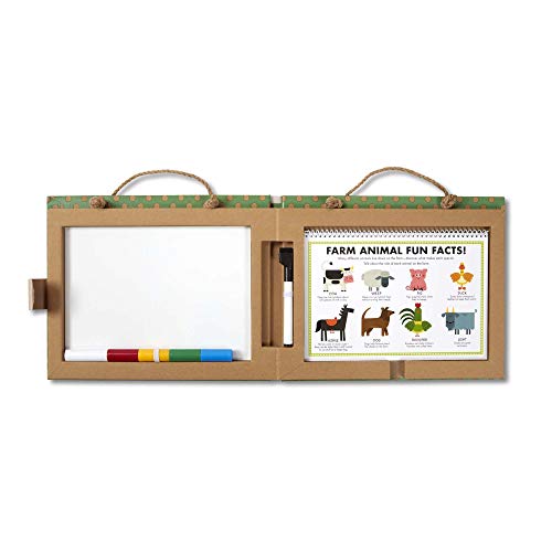 Melissa and Doug Natural Play: Play, Draw, Create Reusable Drawing and Magnet Kit – Farm (38 Magnets, 5 Dry-Erase Markers)