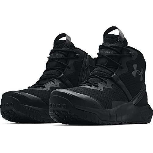 Under Armour Men's Micro G Valsetz Zip Mid Military and Tactical Boot, Black (001)/Black, 9 M US