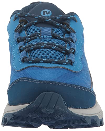 Merrell Moab Speed Low Waterproof Hiking Sneaker, Blue, 2 US Unisex Big Kid