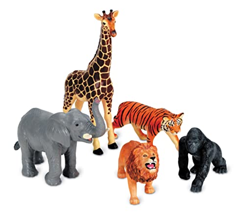 Learning Resources Jumbo Jungle Animals, Animal Toys for Kids, Safari Animals, 5 Pieces, Ages 18 months+