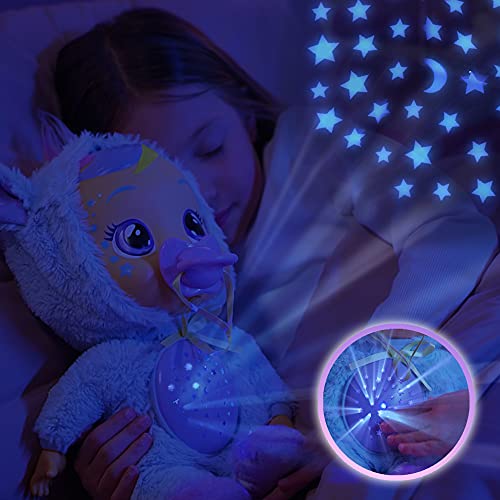 Cry Babies Goodnight Jenna - 12' Sleepytime Baby Doll | Plays 5 Lullabies and Night Light Starry Sky Projection , Blue
