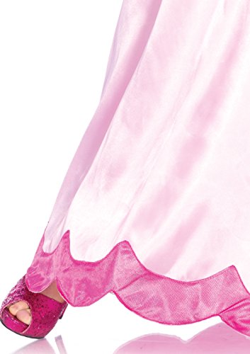 Leg Avenue 2 Piece Classic Pink Princess Full Length Ball Gown Costume Set with Gloves for Women, Small