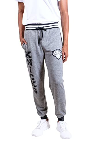 Ultra Game NBA Men's Soft Fleece Active Jogger Sweatpants, Black Marl, Medium