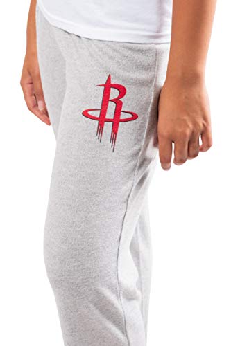 Ultra Game NBA Houston Rockets Womens Sleepwear Super Soft Hacci Pajama Loungewear Pants, Heather Gray, Small