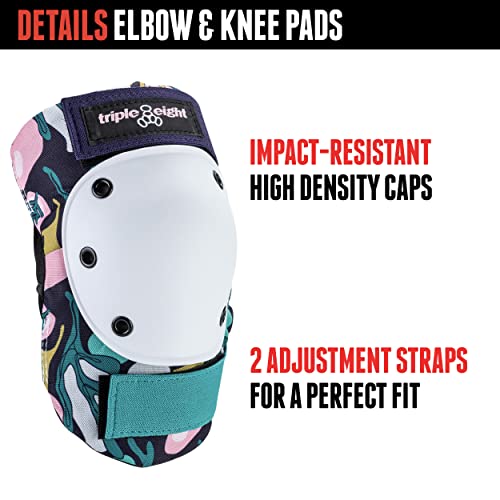 Triple Eight Saver Series Pad Set with Kneesavers, Elbowsavers and Wristsavers, Large, Floral