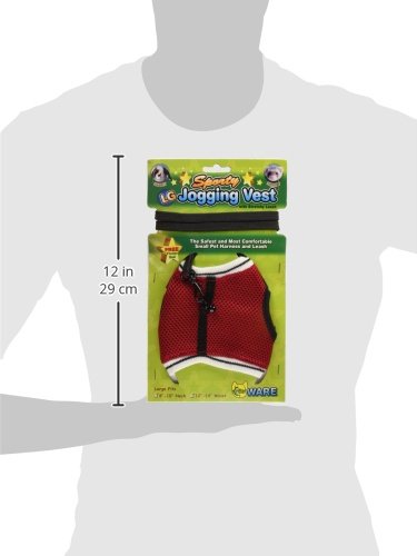 Ware Manufacturing Nylon Walk-N-Vest Pet Harness and Leash for Small Pets, Large - Colors May Vary