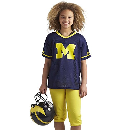 Franklin Sports NCAA Michigan Wolverines Kids College Football Uniform Set - Youth Uniform Set - Includes Jersey, Helmet, Pants - Youth Medium