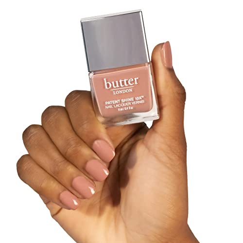 butter LONDON Patent Shine 10X Nail Lacquer, Gel-Like Finish, Chip-Resistant Formula, 10-Free Formula, Cruelty-Free, Polymer Technology, Mum's the Word