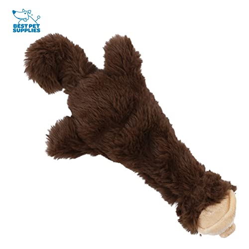 Best Pet Supplies 2-in-1 Stuffless Squeaky Dog Toys with Soft, Durable Fabric for Small, Medium, and Large Pets, No Stuffing for Indoor Play, Supports Active Biting and Play - Monkey, Small