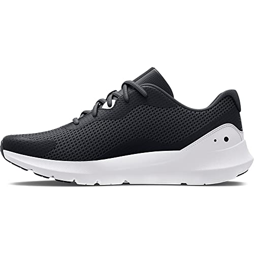 Under Armour Men's Surge 3 Road Running Shoe, Black (001)/White, 9