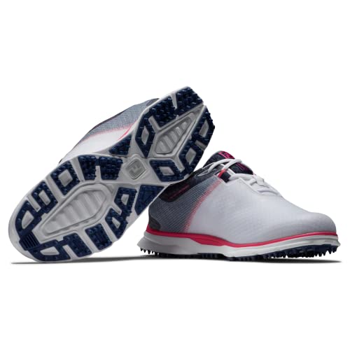 FootJoy Women's Pro|SL Sport Golf Shoe, White/Navy/Pink, 7