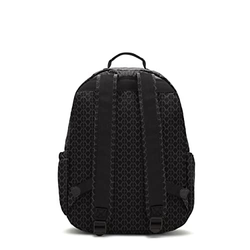 Kipling Women's Seoul 15' Device Backpack, Durable, Roomy with Padded Shoulder Straps, School Bag, Signature Emb, 13.75''L x 17.25''H x 8''D