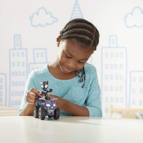 Spidey and His Amazing Friends Hasbro Marvel Black Panther Action Figure and Panther Patroller Vehicle, for Kids Ages 3 and Up