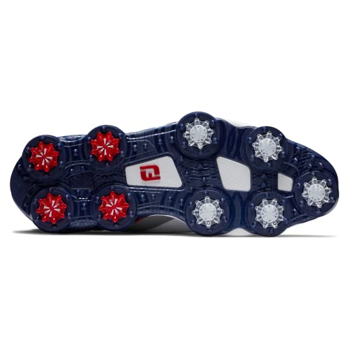 FootJoy Men's Tour Alpha Golf Shoe, White/Navy/Grey, 7