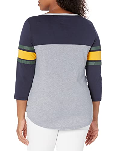 Ultra Game NBA Utah Jazz Womens T-Shirt Raglan Baseball 3/4 Long Sleeve Tee Shirt, Team Color, Medium