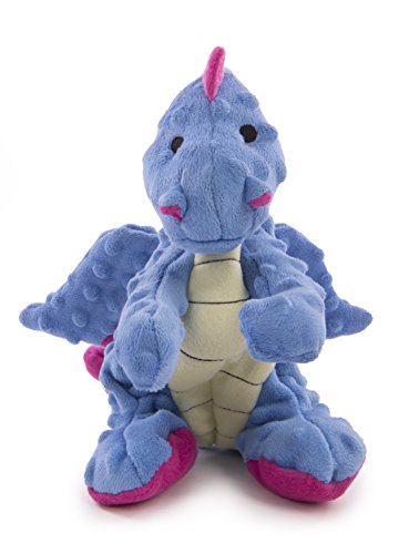 goDog Dragons Squeaker Plush Pet Toy for Dogs and Puppies, Soft and Durable, Tough and Chew Resistant, Reinforced Seams - Periwinkle, Large