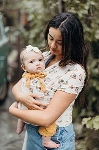Boba Wrap Baby Carrier - Original Stretchy Infant Sling, Perfect for Newborn Babies and Children up to 35 lbs (Rainbows Serenity)