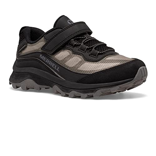 Merrell Moab Speed Low Alternative Closure Waterproof Sneaker, Triple Black, 12 US Unisex Big Kid