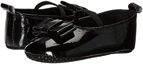 Luvable Friends Unisex Baby Crib Shoes, Black Patent, 6-12 Months